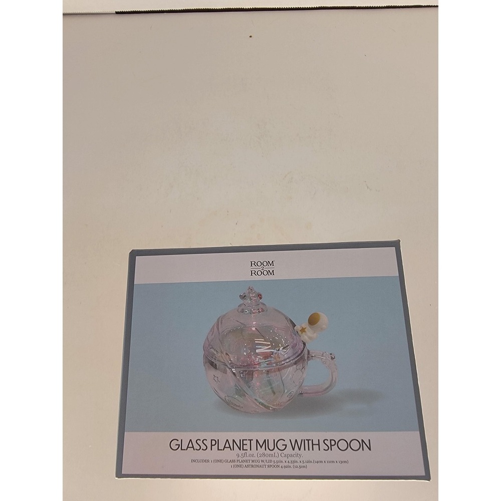 Room 2 Room Glass Planet Mug With‎ Spoon – Astronaut Handle – Original Box - Picture 13 of 14